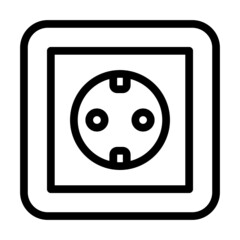 european socket line icon vector. european socket sign. isolated contour symbol black illustration