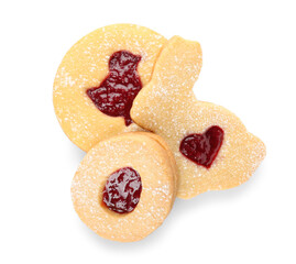 Tasty Easter cookies isolated on white background