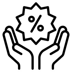 hand outline style icon