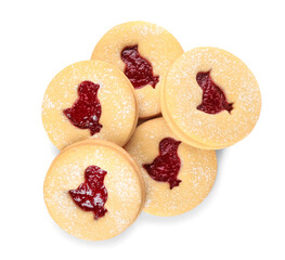 Tasty Easter cookies isolated on white background