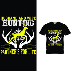Husband and wife hunting t-shirt design.