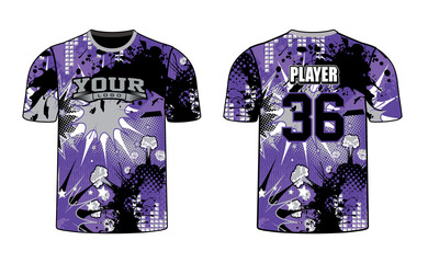 All sports player jersey design with an elegant edgy and wild look. Sports gear template mockup perfect fit for all sports. The designs that go on casual wear, shirts, fashions apparels, and all kind 