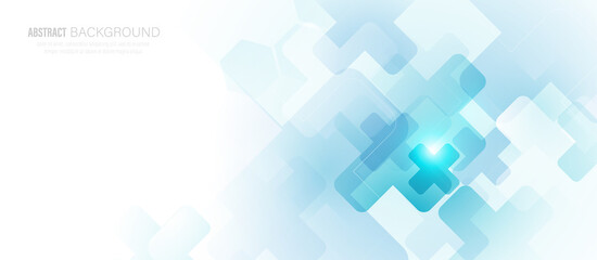 Abstract blue and white cross sing background. Healthcare concept background. Vector illustration
