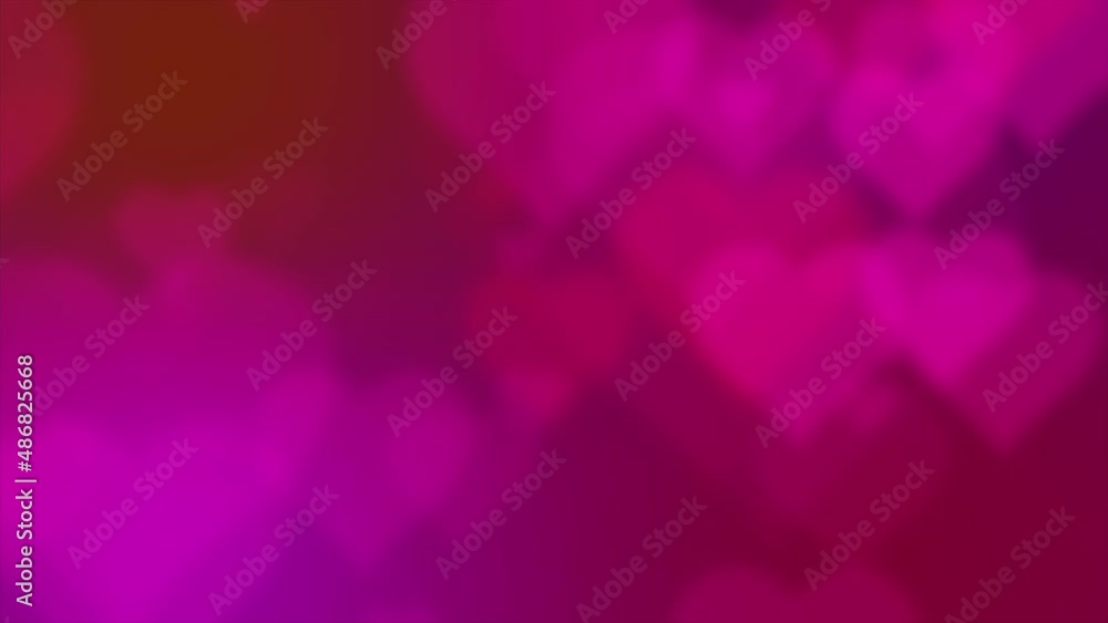 Poster happy valentine decoration theme with defocused floating heart particles loop background animation