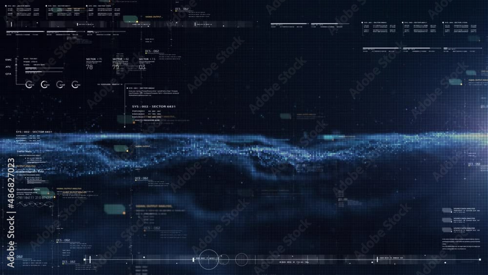 Leinwandbilder abstract de-focus flowing matrix particles in cyber space environment background