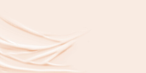 Skincare cream texture background. Cream color cosmetic product smeared