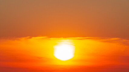 abstract orange cloudy sky and brightness sun, nature background image