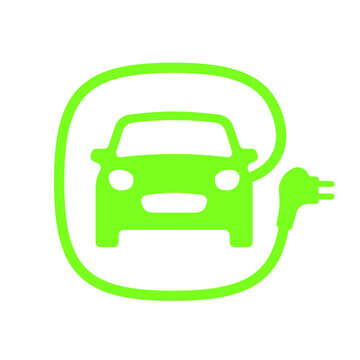 Electrical charging station icon. Electric vehicle charging symbol isolated. Green electric car charging point navigation pictogram vector. Renewable eco technologies. Vector illustration
