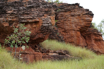 Weathered sandstone rock walls ,Judburra national Park. Northern Australia.