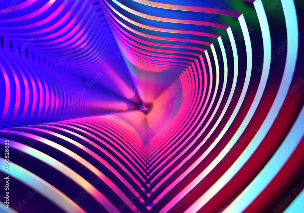 Poster background wave. geometric lines centered in middle. background wave go off tunnel. wallpaper in neo