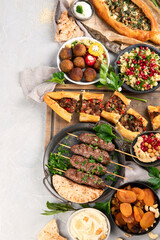 Turkish food on light background.