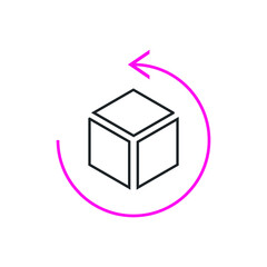 Easy return simple icon vector template | box, return sign
