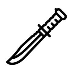 knife weapon line icon vector. knife weapon sign. isolated contour symbol black illustration