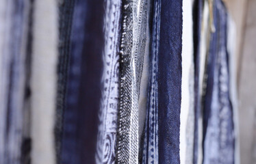 Background texture of ethnic minority custom fabric sold in market