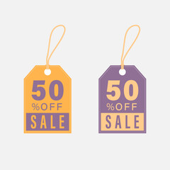 Sale promotion tags, flat design style, duo tone color, vector illustration