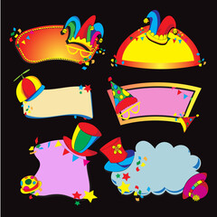 Naklejka premium The clown hat bundle set for happy or funny concept.