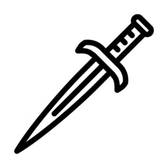 dagger knife line icon vector. dagger knife sign. isolated contour symbol black illustration