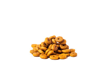 Dry cat food, isolated on white background
