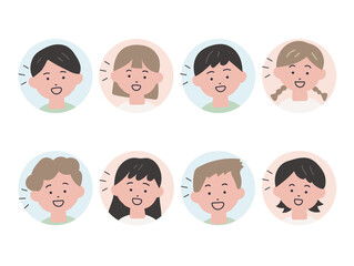 子供たちの手描き風アイコンセット（ひらめき・発見）