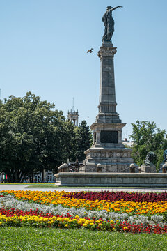 Monument of Freedom at the center of city of Ruse, Bulgaria