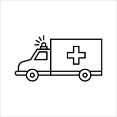 Ambulance icon. ambulance truck icon vector illustration on white background