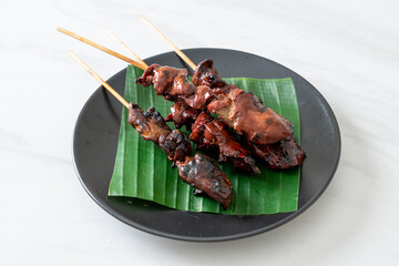 grilled chicken liver skewer in Asian style