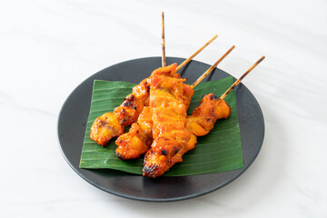 grilled chicken skewer in Asian style