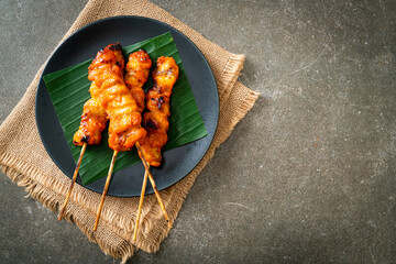 grilled chicken skewer in Asian style
