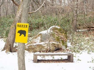 熊注意の看板