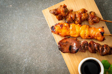 Japanese chicken grill or yakitori serve in izakaya style