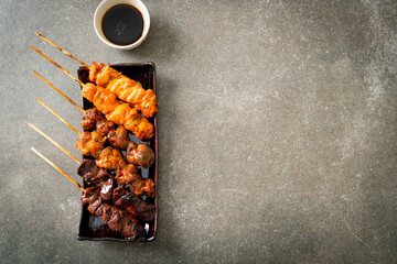 Japanese chicken grill or yakitori serve in izakaya style