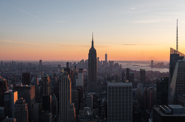 Fototapeta na wymiar New York, NY, sunset, Empire State Building