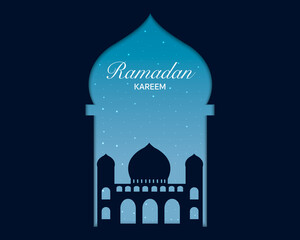 Flat Ramadan Kareem Greeting Template