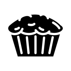 muffin bakery dessert glyph icon vector. muffin bakery dessert sign. isolated contour symbol black illustration