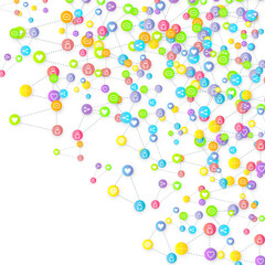 Social media marketing icons internet tags target