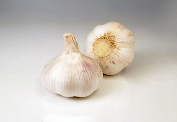 garlic on a white background
