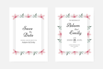 Watercolor leaf wedding invitation