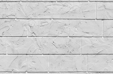 empty white paint brick wall or floor with table loft and retro on top view and rough brickwork frame for texture background and vintage wallpaper or interior backdrop and exterior clean construction