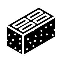 cement block glyph icon vector. cement block sign. isolated contour symbol black illustration