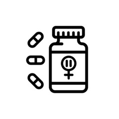 Menopause flat icons. Woman Sickness. Vector line signs for web graphics