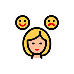 PMS or menopause symptoms concept. Mood swing, bipolar disorder