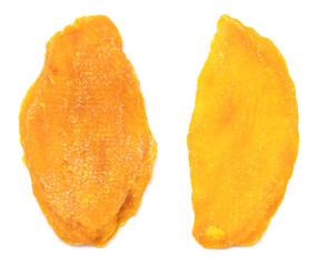 Dried mango isolated on white background.