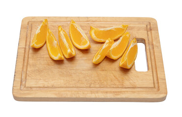 Oranges sliced on a board