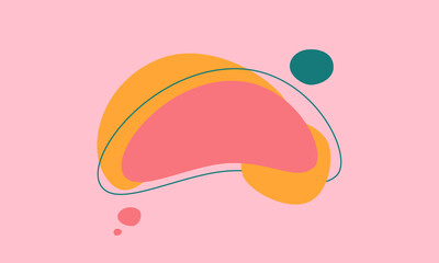 A pink, orange and green, modern, abstract background with shapes and lines. Great for posters, banners, advertising, sales, backgrounds and backdrops.