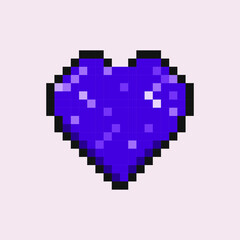 pixel heart pixel art vector illustration