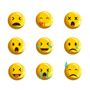 Vector illustration of emoticon expression collection