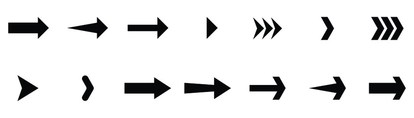  set of black Arrows icons, simple vector collection Arrows