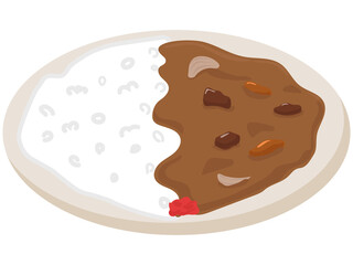 カレーライス　おいしい　インド料理　イラスト