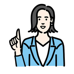 笑顔で提案をしているスーツを着た若い女性
