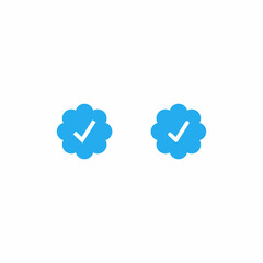 Blue Check, Verified, Official Tick Icon Vector of Social Media